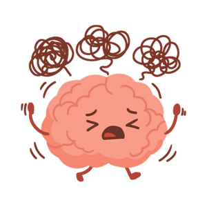 cerveau énervé avec des noeuds au cerveau.